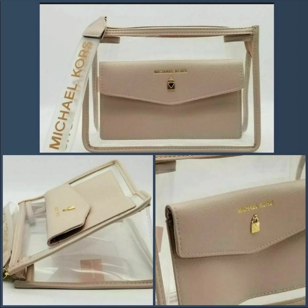 Michael Kors Clear Vinyl Zip Wristlet